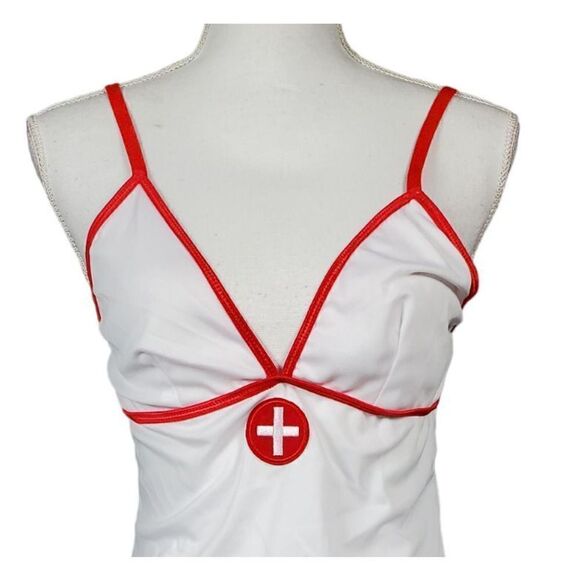 Yandy Cardiac Arrest Nurse Costume Size Large Lingerie Sexy Cosplay Red White - Picture 2 of 12